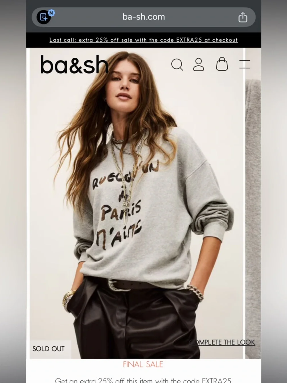 Ba&sh Brice long sleeve sweatshirt - Picture 2 of 6